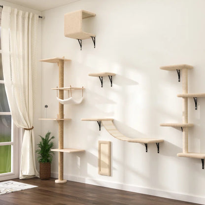 Cozy Wall-Mounted Cat Tree Set (6 pc.)