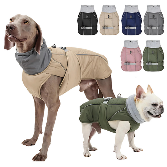 Warm & Waterproof Dog Jacket with Reflective Safety Material