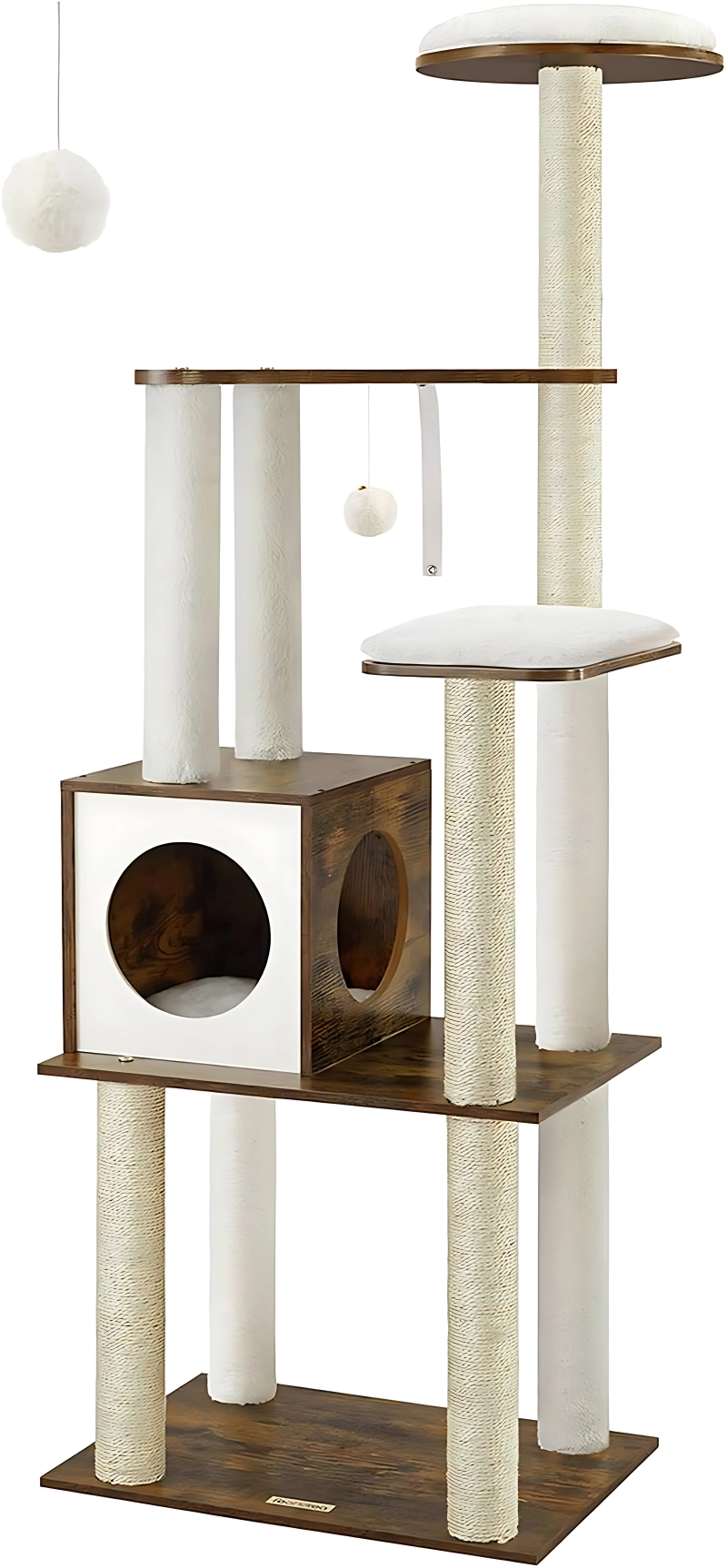 65" Cozy Cat Tree with Cushions and Scratching Posts